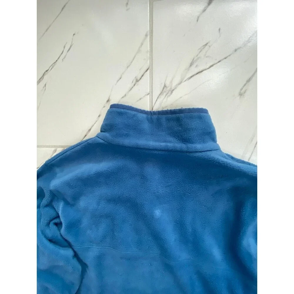 Columbia Men's Medium Blue Fleece Snap Button Pullover Sweatshirt 100 Polyester